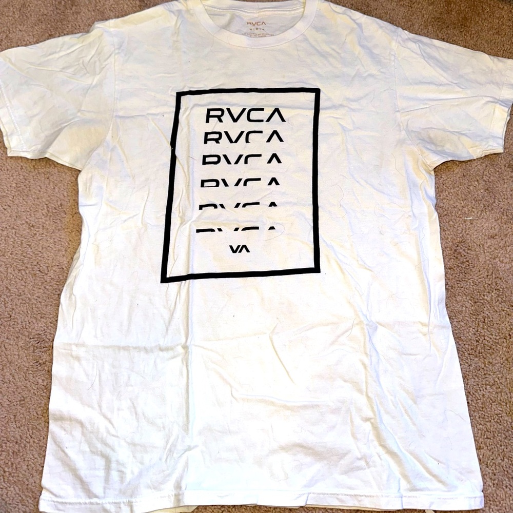 RVCA white tshirt with RVCA design